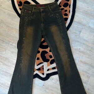 Vintage Y2K intrama embroidered low waist flare jeans